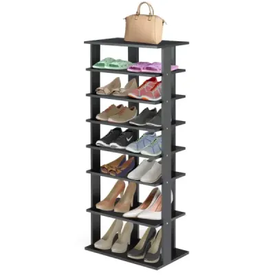 Costway 7 etaje rack industrial vertical pantofi cu mai multe straturi & placa demontabila 110,5 cm