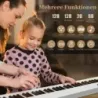 Costway Foldable E-cheie pliabil cu 88 Iluminat tastatură digitală tastatură alb