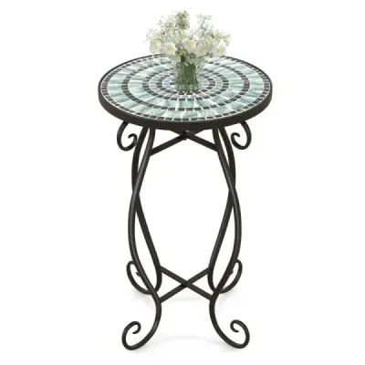 Costway Round Tabel lateral Metallic & Ceramics Ã