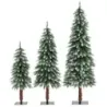 Costway 3some Copac de Crăciun cu zăpadă și LED-uri Lumini și metal standuri Christbaum