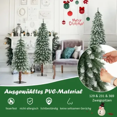 Costway 3some Copac de Crăciun cu zăpadă și LED-uri Lumini și metal standuri Christbaum