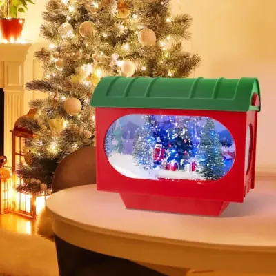 Costway Iluminate Lampă de Crăciun 150cm roșu lumina de Crăciun cu muzică