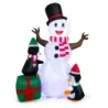Costway 180 cm Snowman gonflabil cu Penguins decorare de Crăciun în afara XL