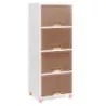 Costway 150 L cutie de stocare cu uși magnetice 4 Set cutie de plastic suport alb