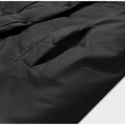 Geacă lungă cu două fețe cu glugă LHD neagră/negru (LHD-24581)