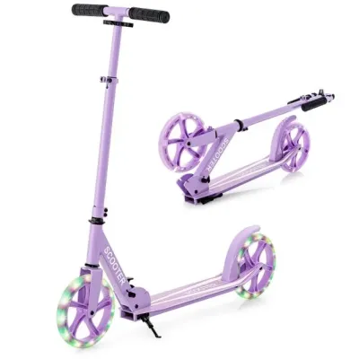 Costway Scooter Roller klappbar Tretroller höhenverstellbar Cityroller 100 kg Tragkraft Lila