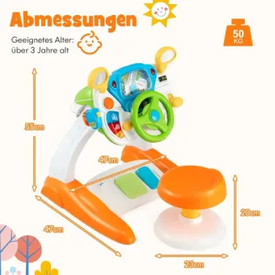 Jucărie interactivă cu scaun & lumină & muzică & Megafon