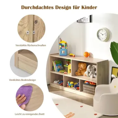 Cabinet de jucărie din lemn cu 5 compartimente 111 x 30 x 61.5 cm Natura