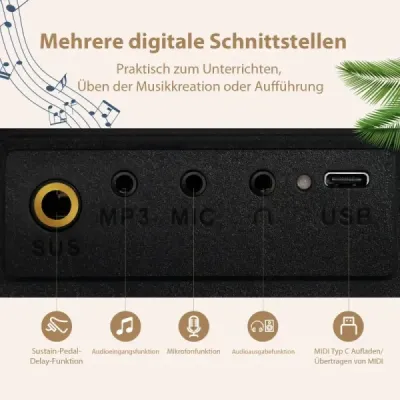 Costway Electronic Keyboard 88 Keyboard Electric Piano Digital Keyboard Instrument Set