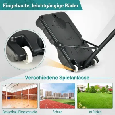 Costway Baschet Stand 90/158-210 cm înălțime coș de baschet reglabil cu stand rezistent la vreme în aer liber verde