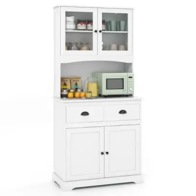 Dulap de bucatarie cu 4 usi si 2 sertare si 2 dulapuri 80 x 40 x 170 cm Alb