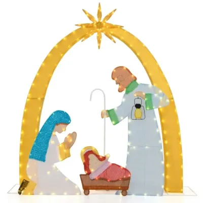 Craciun Crib cu LED-uri Mare Crăciun Crib Iluminat Crăciun Decor