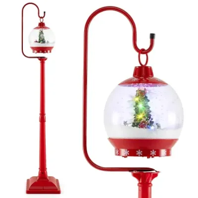 Lampă iluminată de Crăciun 173cm roșu lumini de Crăciun cu roșu de muzică
