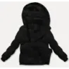 Geacă de iarnă groasă din material de stil J structural negru (5M3251-392)