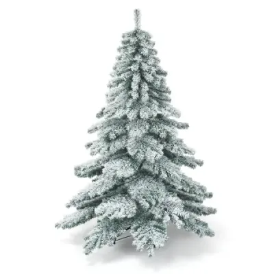 180 cm copac artificial de Crăciun cu fulgi de zăpadă Christbaum PVC dantelă verde + alb