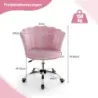 înălțime reglabil scaun birou catifea cu role &amp; design ergonomic scaun calculator roz