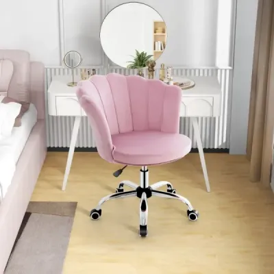 înălțime reglabil scaun birou catifea cu role & design ergonomic scaun calculator roz