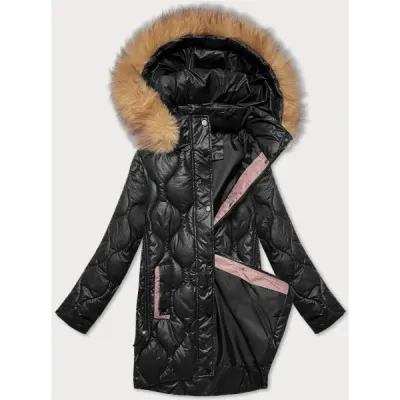 Jacheta pentru femei cu patinaj decorativ J Stil negru (5M3226-392)