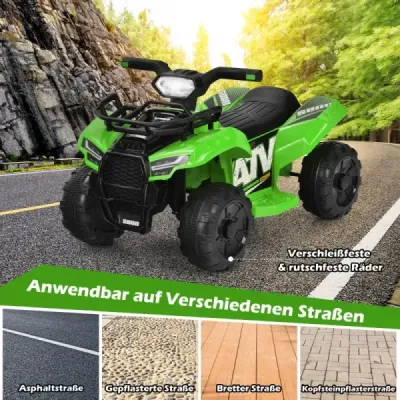 Quad pentru copii electrici 6V cu spațiu de stocare & muzică & corn & LED far mini quad electric verde