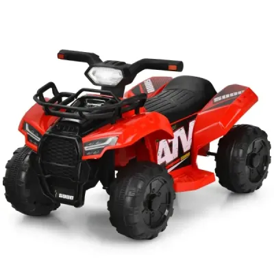 Quad pentru copii electrici 6V cu spațiu de stocare & muzică & corn & LED far mini quad electric roșu