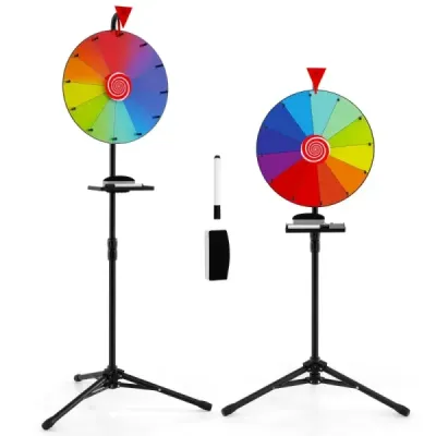 Ø 40 cm Roata de fericire cu trei picioare stand podea roata de pret reglabil cu depozit