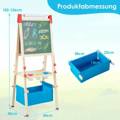 3 din 1 copii Releu dublu lateral cu tabla magnetica si inaltime reglabila