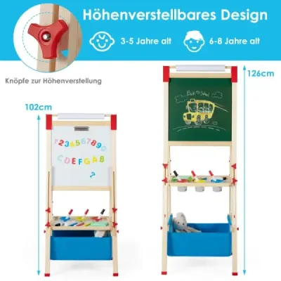 3 din 1 copii Releu dublu lateral cu tabla magnetica si inaltime reglabila