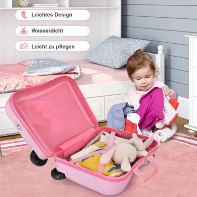 2 piese cutie pentru copii + rucsac 47 cm cutie de scaun lung și 30 cm rucsac roz unicorn