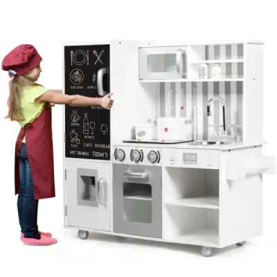 bucatarie pentru copii cu mese & sunete simulate 83 x 32 x 80 cm alb