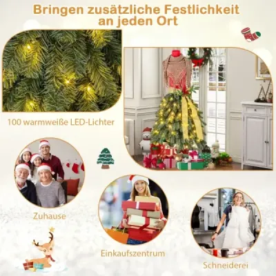 Copac artificial de Crăciun în optiuni Schneiderppen cu eşarfă detașabilă & Red Berry