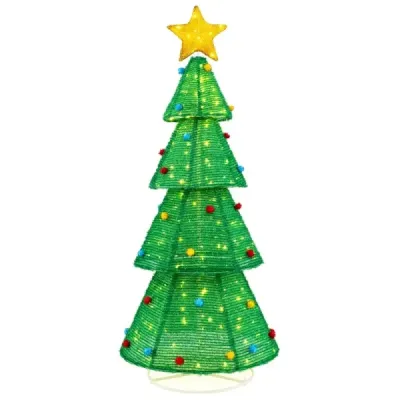 LED Brad artificial de Crăciun 190cm iluminat brad cu 200 de lumini LED