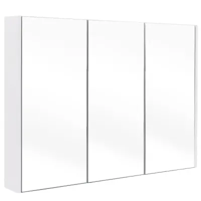 Dulap oglindă cu rafturi reglabile Cabinet oglindă baie 90 x 11 x 65 cm Alb