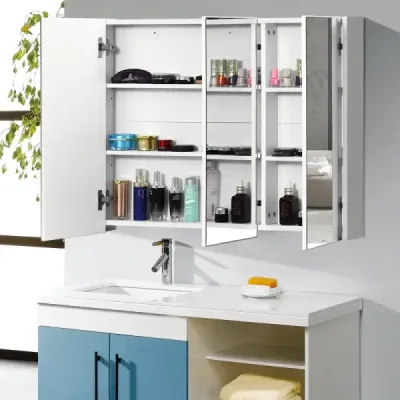 Cabinet de baie Oglindă Albă 90 x 11 x 65 cm