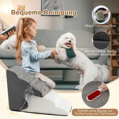 Dog scari 5 trepte non-alunecare câine etapă din spuma gri