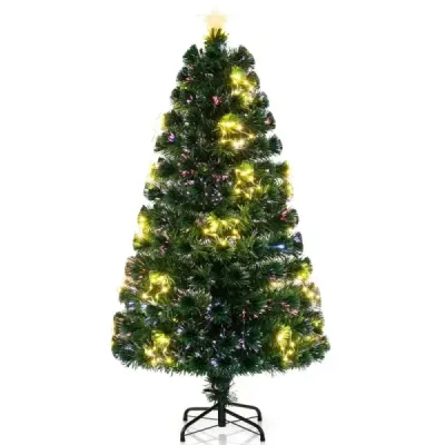 150 cm Brad artificial de Craciun din fibra de sticla cu iluminat