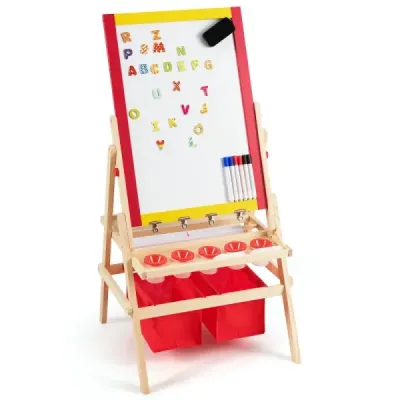3 la 1 copii Placa pentru copii Staffelei Tablou cu doua fete si tabla 52,5x51,5x106,5 cm