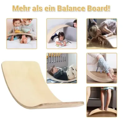 Balonul de lemn Waldorf Board pentru copii 90 x 39 x 19.5 cm Natura