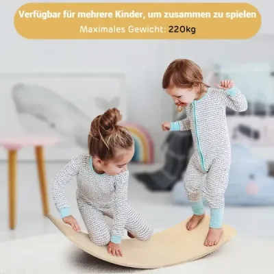 Balonul de lemn Waldorf Board pentru copii 90 x 39 x 19.5 cm Natura
