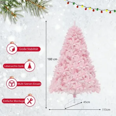 180 cm Pom de Craciun artificial cu 808 scrumiere din PVC 350 LED-uri si 8 moduri de iluminat