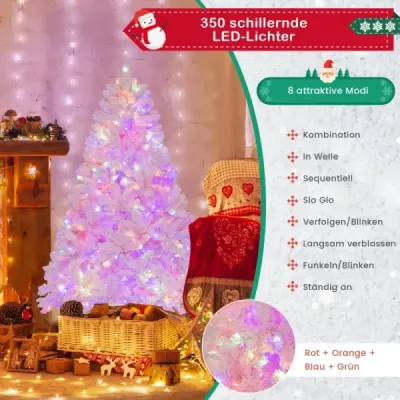 180 cm Pom de Craciun artificial cu 808 scrumiere din PVC 350 LED-uri si 8 moduri de iluminat