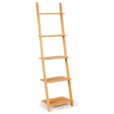 5 nivele scara rafturi de bambus Schmal Book rafturi Stand rafturi 43 x 35 x 165 cm Natura