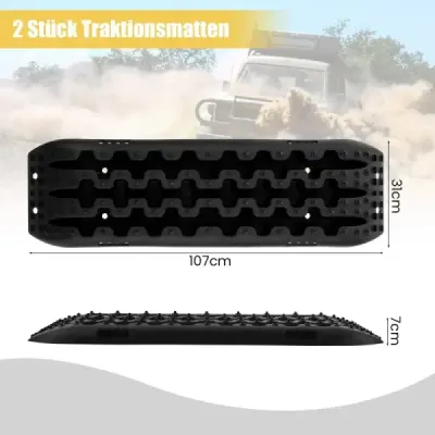 Sand Sheels Offroad 2 Piese Startup ajutor Scara anvelope pentru nisip / slamm / zăpadă 107 x 31 x 7 cm Negru