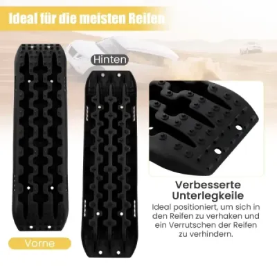 Sand Sheels Offroad 2 Piese Startup ajutor Scara anvelope pentru nisip / slamm / zăpadă 107 x 31 x 7 cm Negru