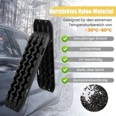 Sand Sheels Offroad 2 Piese Startup ajutor Scara anvelope pentru nisip / slamm / zăpadă 107 x 31 x 7 cm Negru