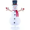 184 cm LED Snowman iluminat figura de Crăciun cu pălărie neagră &amp; eşarfă