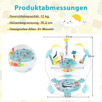 Sky Jumperoo cu Heights & Toys & cutie muzicală reglabilă
