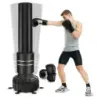 Sac de box în picioare 182cm Pungă de box cu mănuşi de box şi picior de aspiraţie Negru