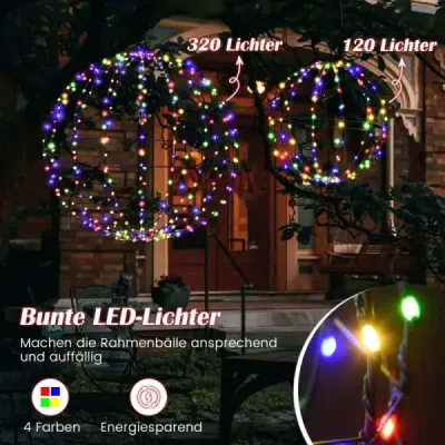 Light Ball Christmas 2 piese LED-uri pentru agățat și de cotitură lumini de Crăciun