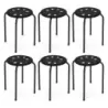 6 pachet scaun metalic stivabil cu cadru metalic în formă de X Scaun rotund Negru