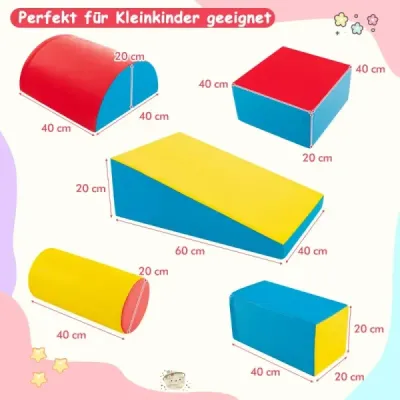 5 TLG. Foamstones Clădiri gigant blocuri pentru Tobe & Alpinism blocuri de construcții mari albastru + roșu
